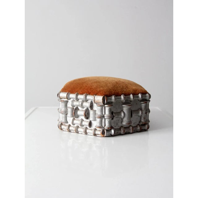Silver Antique Spool Art Footstool For Sale - Image 8 of 13