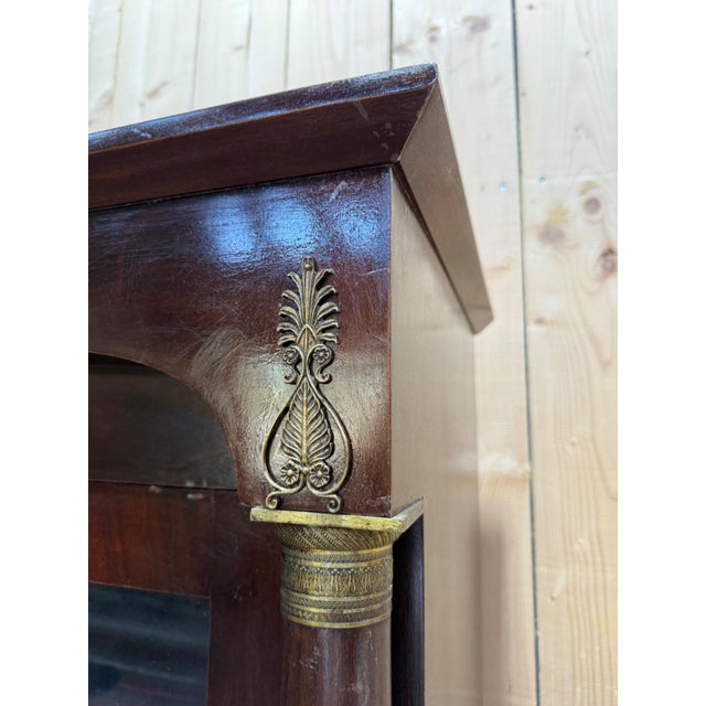 Traditional Empire Style Display Bookcase in Mahogany and Gilt Bronze, 1960s For Sale - Image 3 of 8