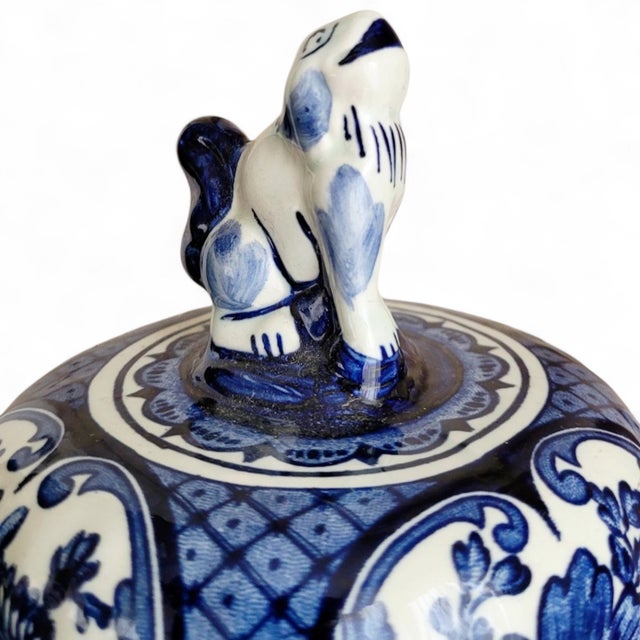 Ceramic Large Dutch Delft Blue Ceramic Vase, 1959 For Sale - Image 7 of 10