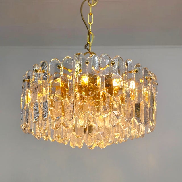 Metal Mid-Century Palazzo Light in Glass by Kalmar Franken, Austria, 1970s For Sale - Image 7 of 12