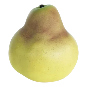 Glazed Ceramic Pear Sculpture With Wood Stem Attributed to Bijan Circa 1980s