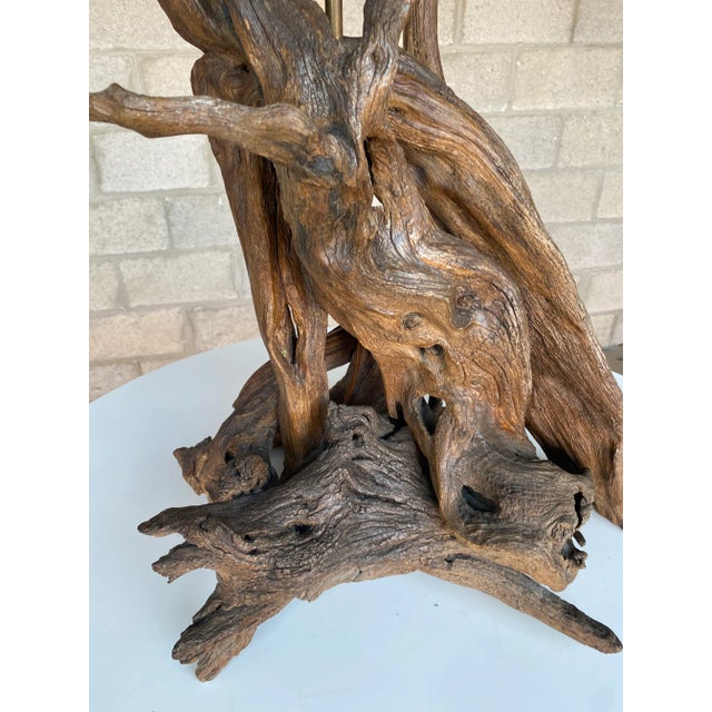 Mid-Century Modern Monumental Organic Driftwood Sculptural Table Lamp For Sale - Image 3 of 12
