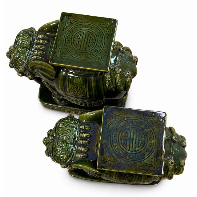 1960s Vintage Pair of Elephant Garden Stools For Sale - Image 5 of 7