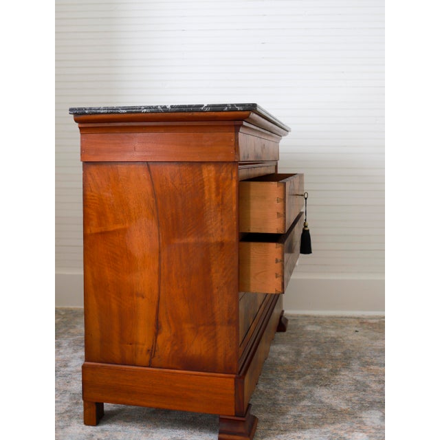 Wood 19th C Louis Philippe Burlwood Commode For Sale - Image 7 of 14