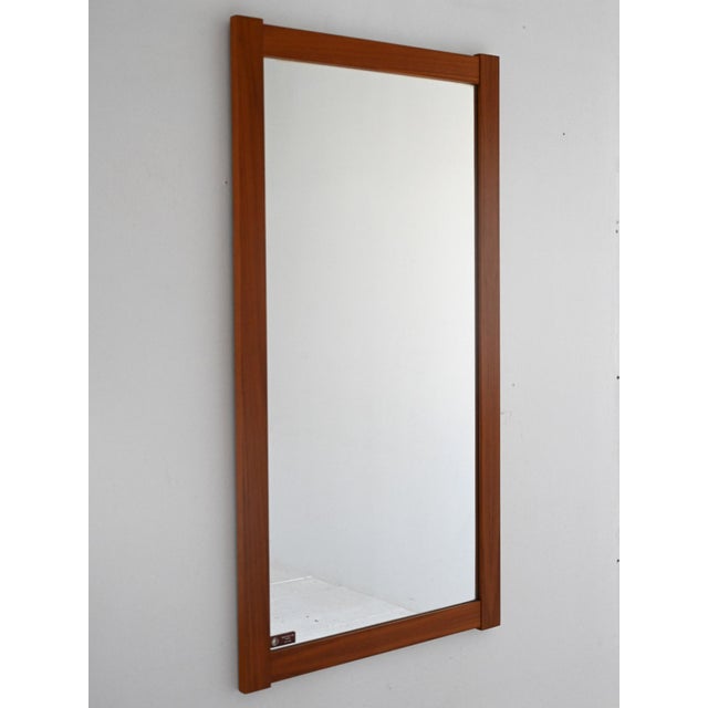Wood Vintage Scandinavian Teak Mirror, 1960s For Sale - Image 7 of 7