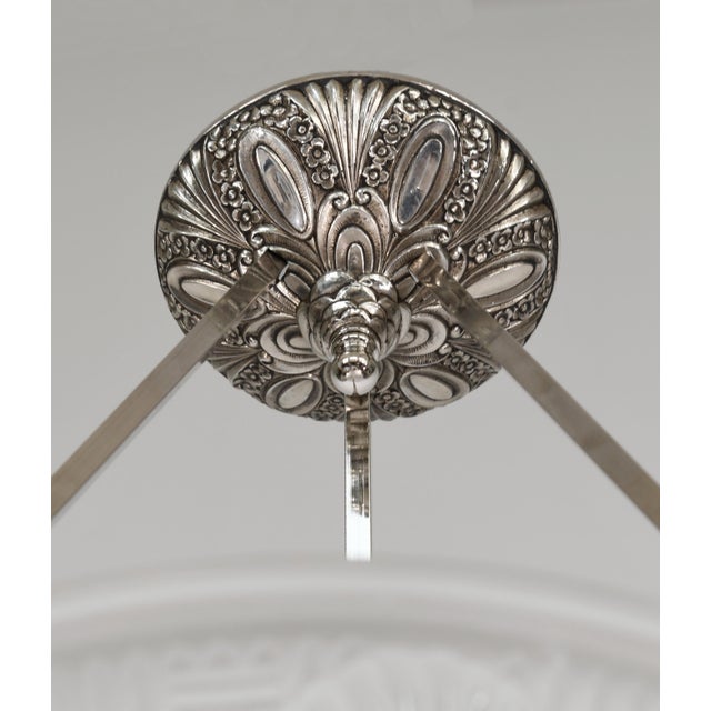 Metal 1930s French Art Deco Pendant Light by Lorrain Pierre d'Avesn Daum For Sale - Image 7 of 8