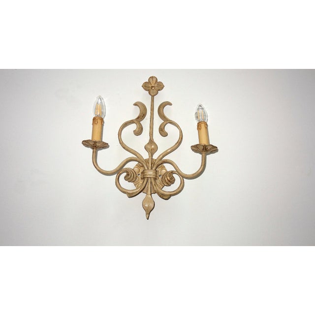 Wrought Iron Flower Wall Lamp from Koch & Sons, 1960s, in Very Good conditions. Designed 1960 to 1969 This piece has an...