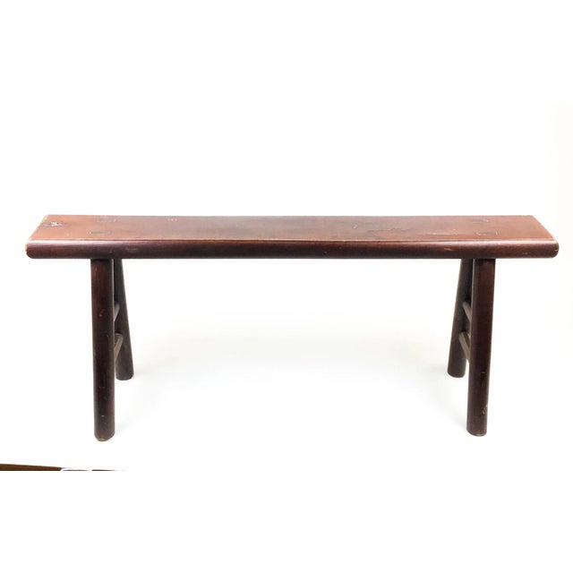 Antique Wood Bench Modernist Chinese Style For Sale - Image 12 of 12