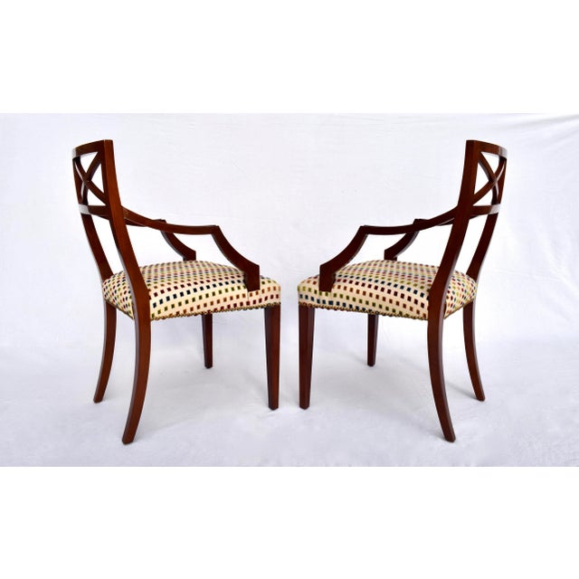 20th C Regency X Back Dining Chairs, Set of 6 For Sale - Image 10 of 13