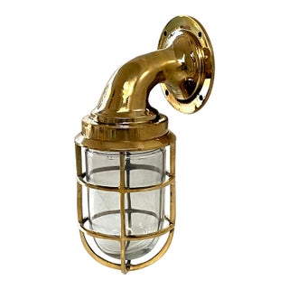 Nautical Solid Brass Passageway Light Bulkhead Maritime Navigation Wall Mount Light For Sale