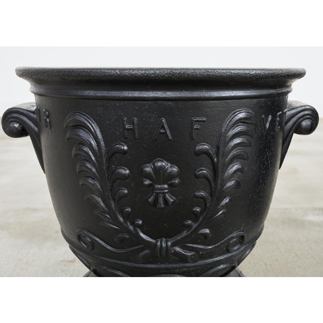 Metal Pair of Swedish Venus Rising Urn Planters by Ivar Johnsson For Sale - Image 7 of 12