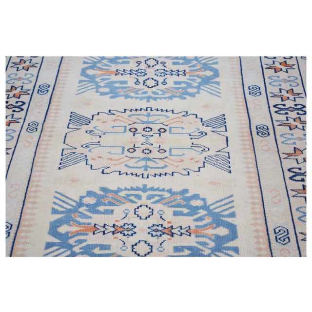 Turkish Vintage Turkish Oushak Hand Knotted Wool Rug, 4'2"x6'6" For Sale - Image 3 of 3