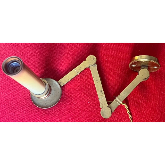 Brass Swing Arm Library Wall Light Sconce Lamp For Sale - Image 10 of 17