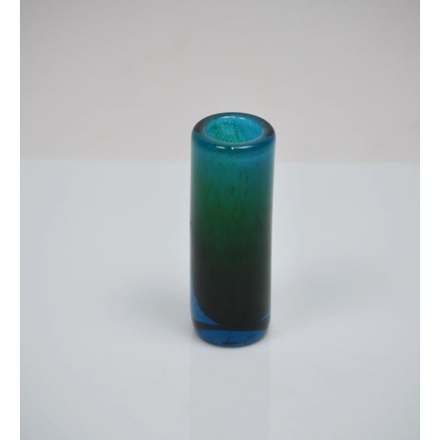 Small glass soliflore by John Orwar Lake for Ekenas Glasbruk, Sweden Superb color gradient. Signed below This piece has an...