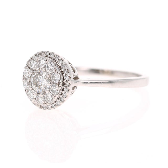 Contemporary 0.73 Carat Round Invisible Diamond Engagement Ring, Size 7 For Sale - Image 3 of 6