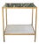 Lillian August 'Anton' Aged Brass and Shagreen Side Table For Sale