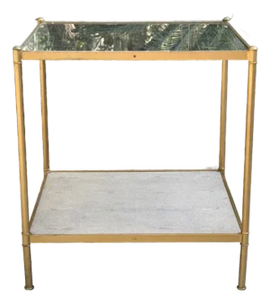 Lillian August 'Anton' Aged Brass and Shagreen Side Table