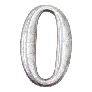 Vintage Aluminum House Number Zero For Sale
