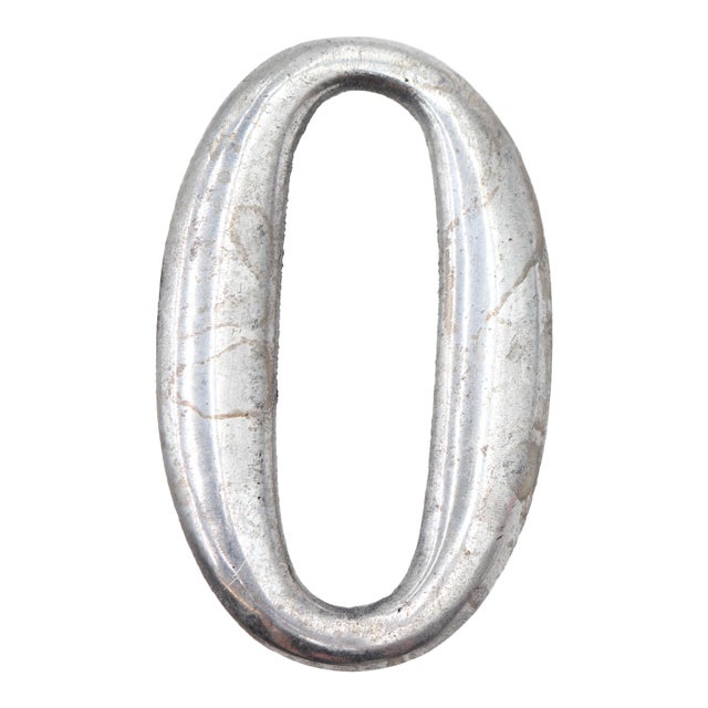 Vintage Aluminum House Number Zero For Sale