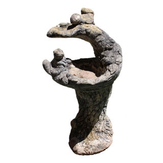 Mid-20th Century English Cast Stone Birdbath For Sale