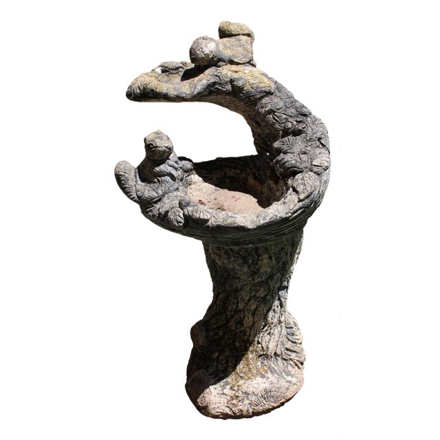 Mid-20th Century English Cast Stone Birdbath For Sale