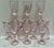 Vintage Pink Wavy Glass Stemware Goblets, Set of Ten For Sale - Image 4 of 10
