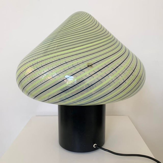 Striped Murano Glass Table Lamp from Fratelli Toso, Italy, 1960s For Sale - Image 5 of 13