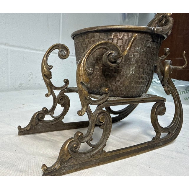 Antique 19th Century Bronze Victorian Sleigh Ring Holder Jewelry Jar Dish For Sale - Image 10 of 14