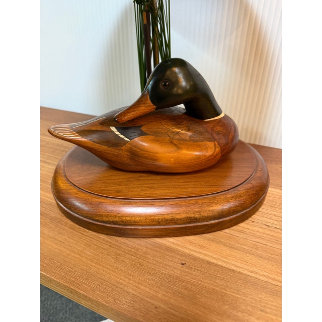 Wood Turkey Swamp Duck Decoy Table Lamp For Sale - Image 7 of 12