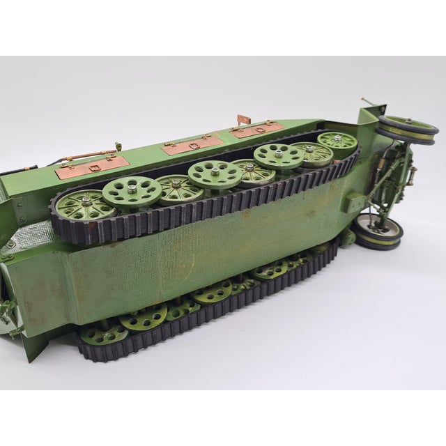Model Sd.Kfz. 251 Carrier in Green Plywood and Metal, 1970s For Sale - Image 10 of 12