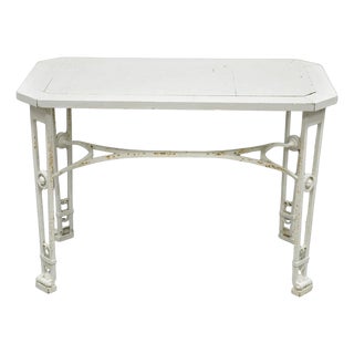 Antique Gothic Renaissance Wrought Iron Stretcher Base Potting Side Table (B) For Sale