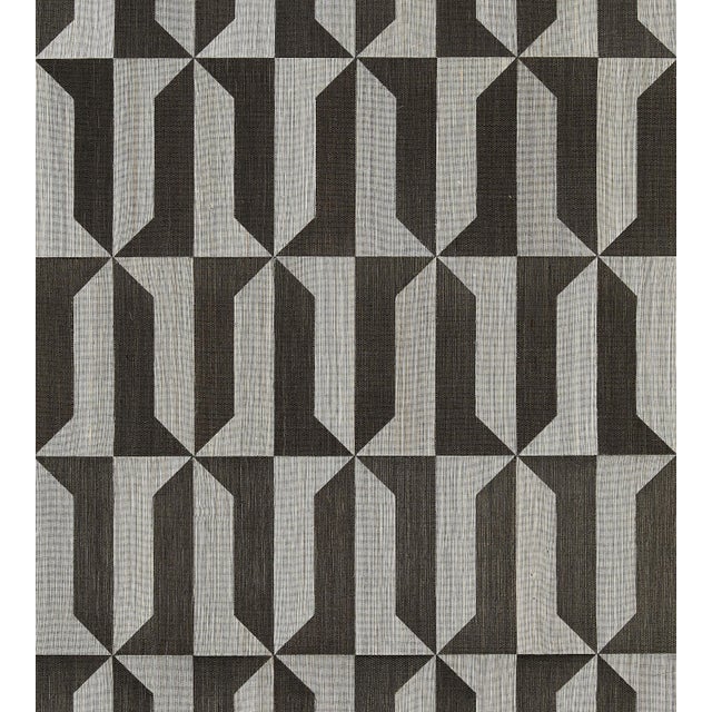 The House of Scalamandre Mezzo Sisal Wallcovering, Steel & Black Pearl For Sale