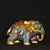Metal Vintage Cloisonne Enamel Elephant Pair – 6.7" Gilt Figures With Floral Motif For Sale - Image 7 of 9