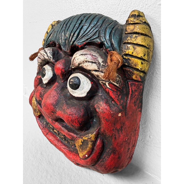 Ceramic Japanese Ceramic Oni Mask, 1970 For Sale - Image 7 of 9