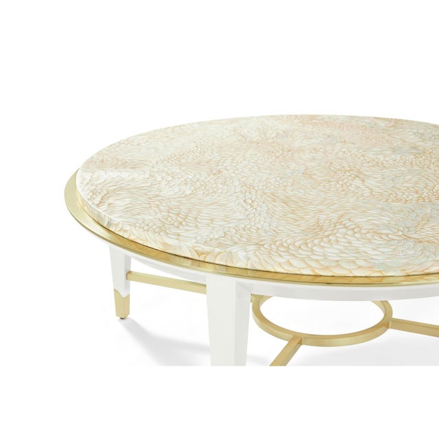 Hollywood Regency Round Cocktail Table For Sale - Image 4 of 6