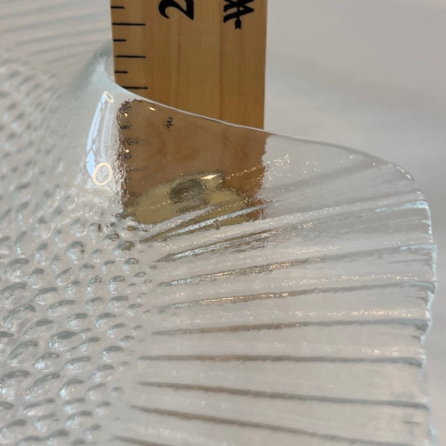 Vintage 1970s Arcoroc Clear Glass “Poisson” Textured Fish Platter Made in France For Sale - Image 12 of 14