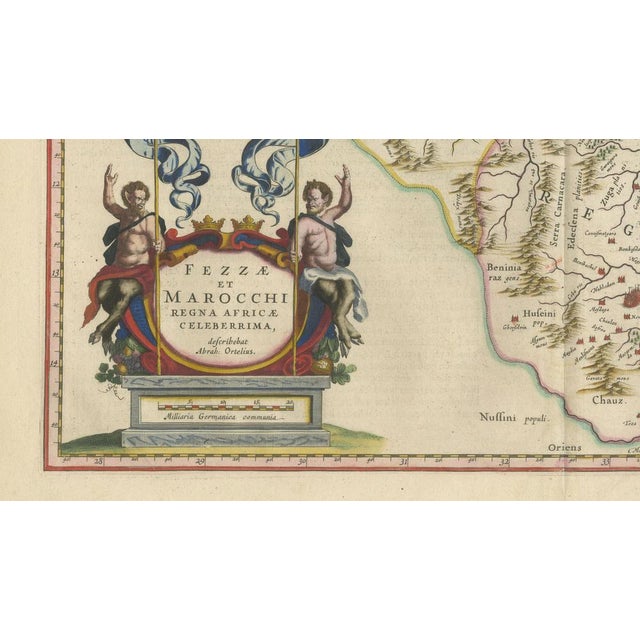 Antique Hand-Colored Map of Morocco with Fez and Marrakesh from Blaeu, 1642 For Sale - Image 4 of 11