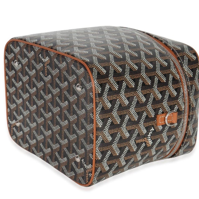 Textile Gold Black Goyardine Canvas Muse Vanity Case For Sale - Image 7 of 8