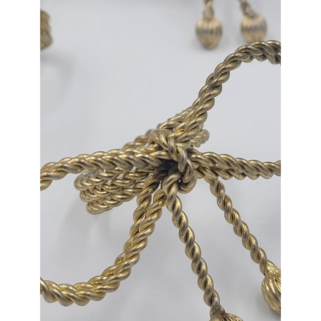 Late 20th Century Hollywood Regency Gold-Tone Metal Rope Bow Napkin Rings - Set of 8 For Sale In Mobile - Image 6 of 12