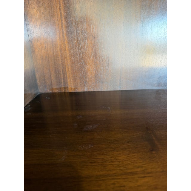 Vintage 1970’s Mastercraft Attributed Burlwood Armoire Cabinet With Etched Brass For Sale - Image 11 of 12