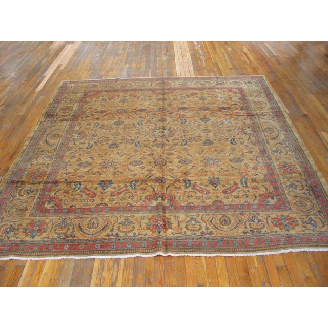 Late 19th Century Persian Sultanabad Carpet ( 8'6" x 8'10" - 260 x 270 ) Antique Sultanabad Persian Ivory 1890s Rug,...