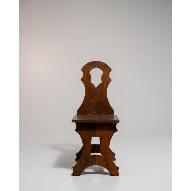 Early 20th Century France Rich Walnut Brown Carved Walnut Side Chair For Sale - Image 4 of 11