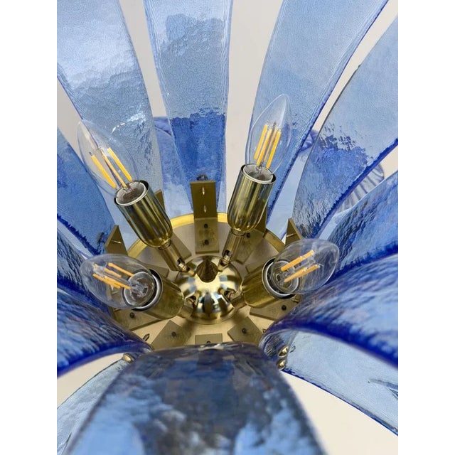 Murano Glass and Brass Palm Tree Floor Lamp, 1970s For Sale - Image 9 of 11