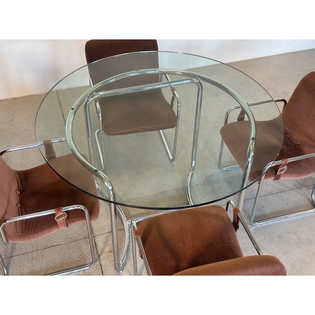 Brown Dining Table and Chairs by Guido Faleschini, 1970s, Set of 5 For Sale - Image 8 of 13