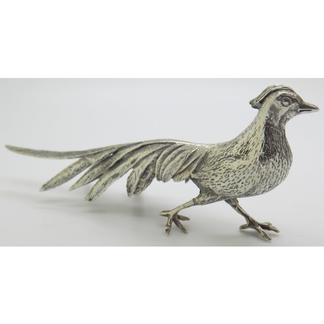 1960s Vintage Italian Handmade Silver 800 Pheasant Large Figurine Animal Sculpture For Sale - Image 5 of 12