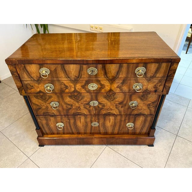 Antique Biedermeier Writing Desk in Walnut For Sale - Image 17 of 18