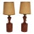 1960s Danish Modern Diminutive Sculptural Teak and Brass Table Lamps - a Pair For Sale