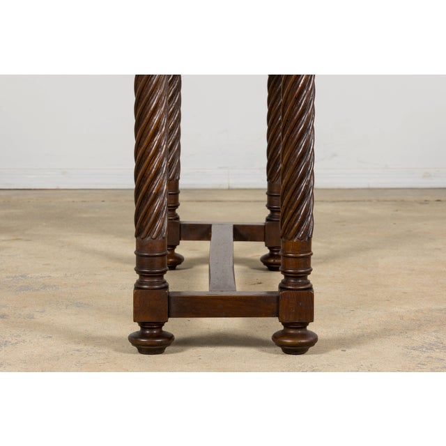 Early 20th Century Spanish Walnut Console Table With Barley Twist Legs For Sale - Image 13 of 18