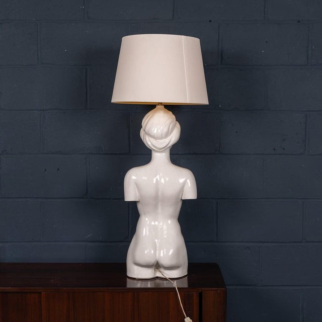 1970s Vintage Italian Ceramic Table Lamp by Giulio Ciniglia for Vivai Del Sud, 1970 For Sale - Image 5 of 17