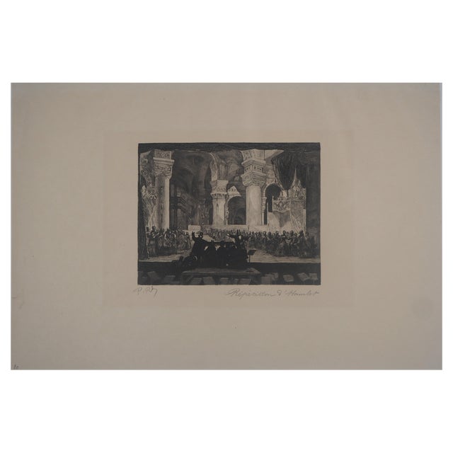 Paul Renouard, The Opera: Rehearsal of Hamlet, 1893, Original Etching For Sale